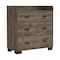 Tuhome Alyn Dresser, Four Legs, Four Drawers, One Double Drawer, Superior Top, Dark Brown CLB7153 - alternate 3
